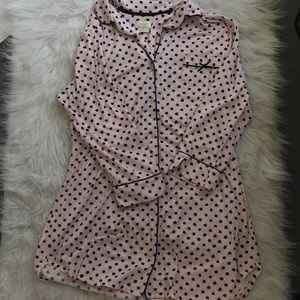 Kate spade pink polka dot pj